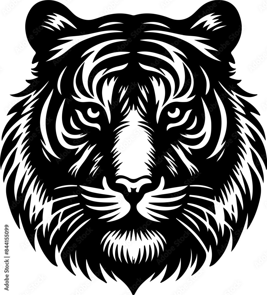 tiger silhouette vector style with white background tiger silhouette vector style with white background