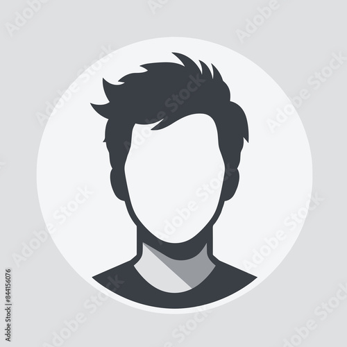 The profile image is a blank. Grey silhouette figure without photo