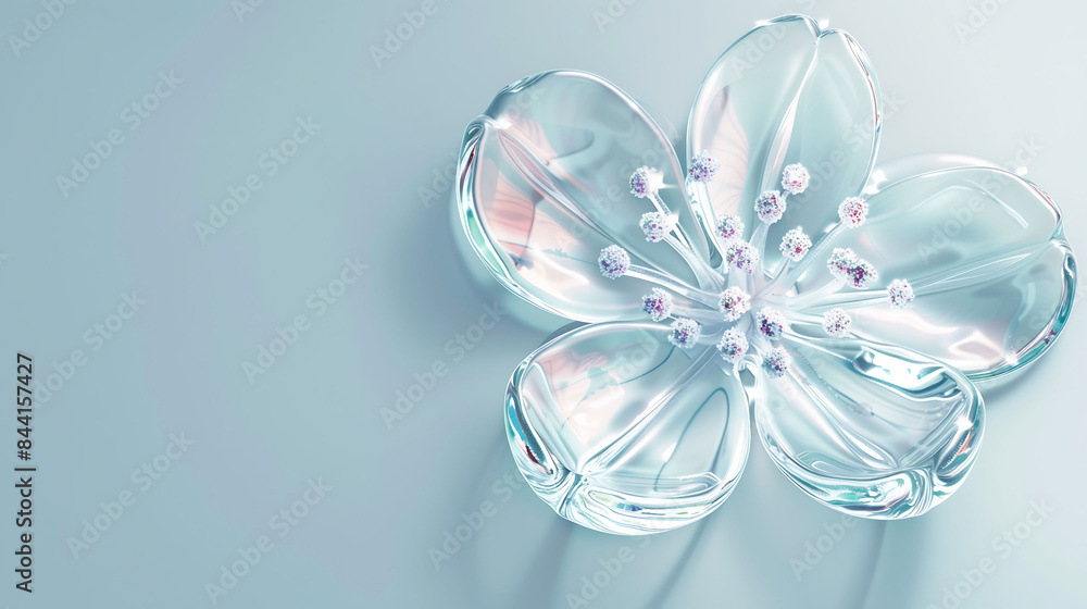 Luxury blossom flower in glass texture background. Luxury blossom flower in glass texture background.