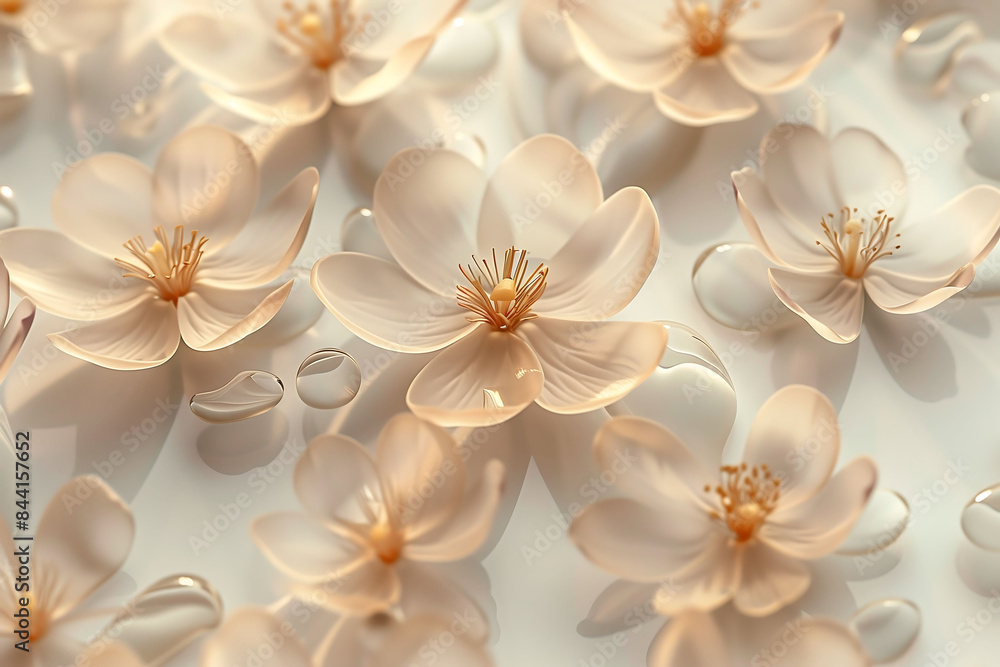 Luxury blossom flower in glass texture background. Luxury blossom flower in glass texture background.