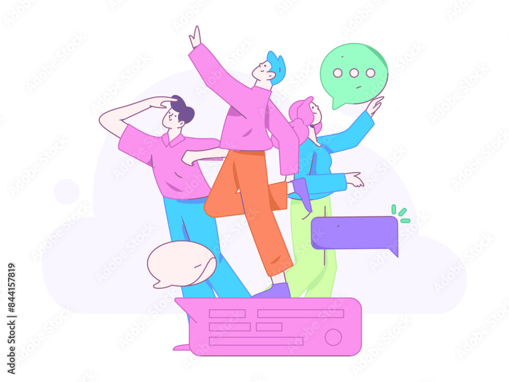 Communicate with consultants flat vector character concept operation hand drawn illustration
Communicate with consultants flat vector character concept operation hand drawn illustration