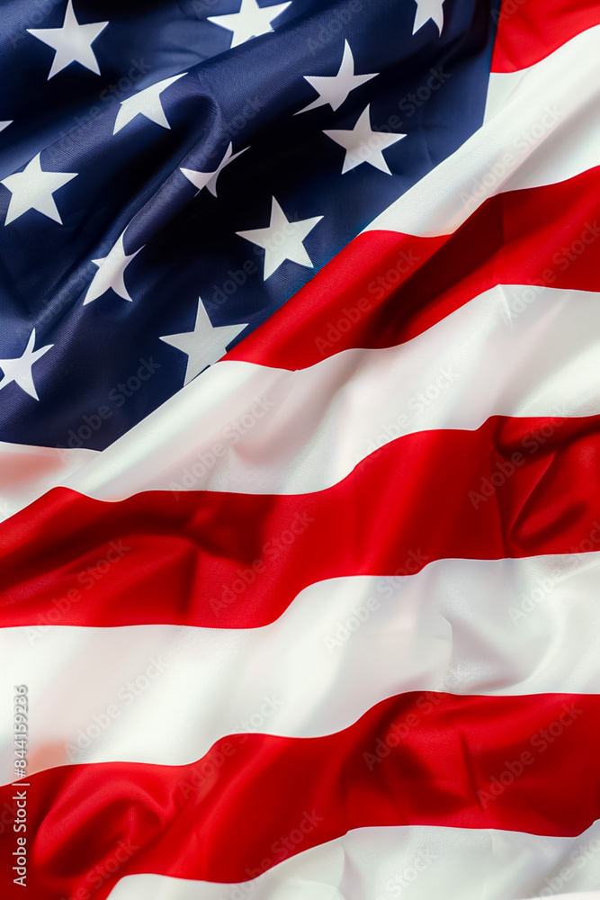 A red, white and blue American flag with stars A red, white and blue American flag with stars