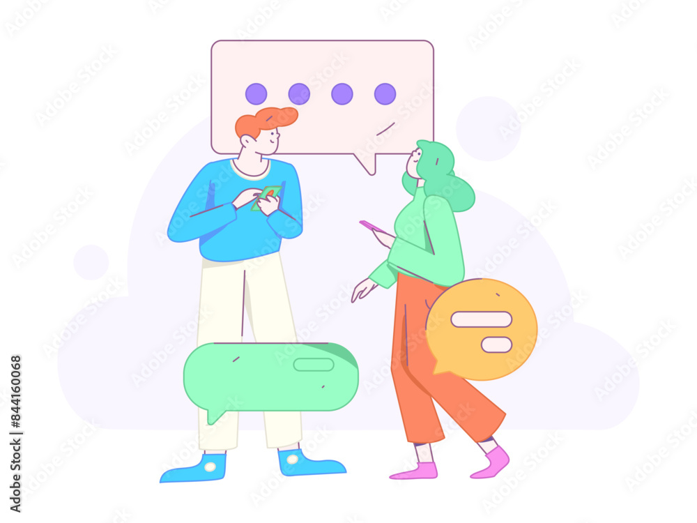 Communicate with consultants flat vector character concept operation hand drawn illustration
Communicate with consultants flat vector character concept operation hand drawn illustration