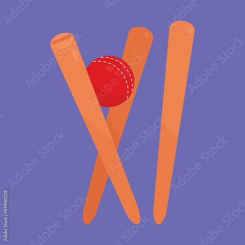 cricket ball hitting wickets out. Cricket Stumps Wicket out. Cricket wicket out icon vector