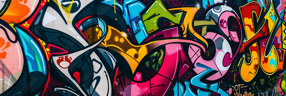 colorful graffiti wall, generative AI