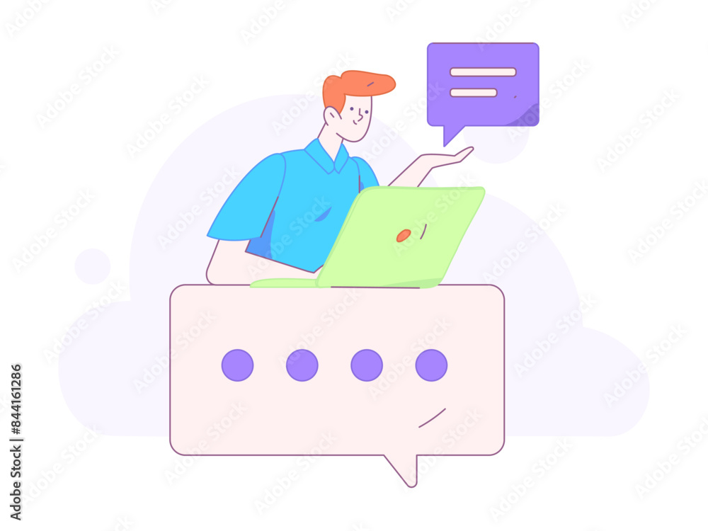Communicate with consultants flat vector character concept operation hand drawn illustration
Communicate with consultants flat vector character concept operation hand drawn illustration
