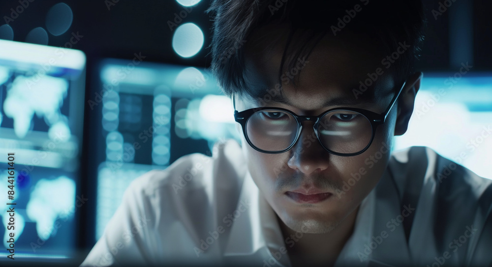 cyber security expert working on computer cyber security expert working on computer