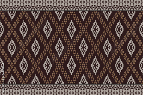 Geometric pattern Traditional tribal style, pixel embroidery, geometric ethnic pattern. beautiful border pattern.Fabric pattern for clothes, dress, carpet, curtain, sarong, sari, scarves, batik.