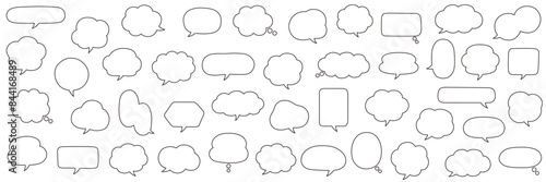 シンプルなふきだしのベクターイラストセット　ふきだし　フレーム　