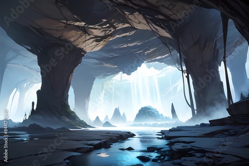 地下遺跡ダンジョンの出口から見える風景