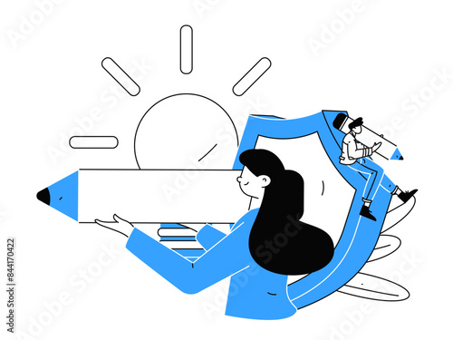 Protect intellectual property flat vector concept operation hand drawn illustration
