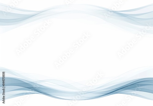Minimalistic Vector Banner Design with Blue Wavy Lines on White Background,  Flat Design with Simple Graphic Elements and Light Blue Color Scheme.
