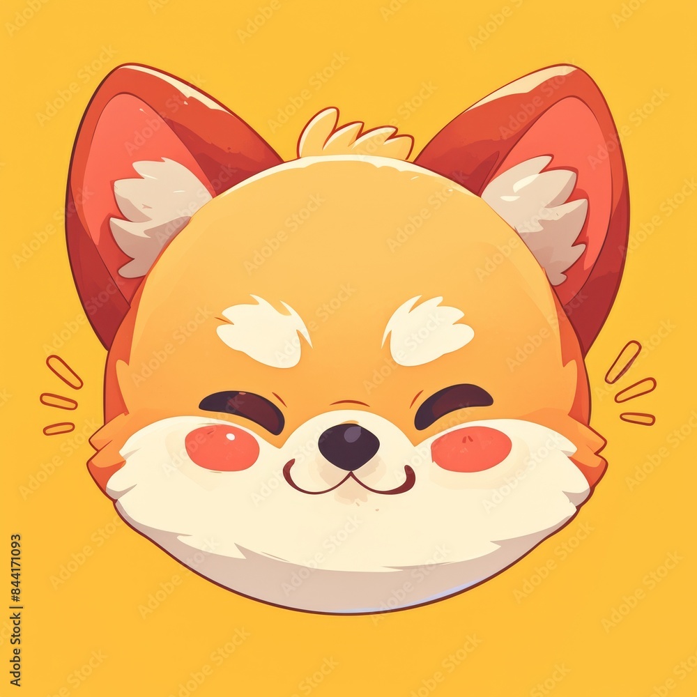 Cute Cartoon Fox with Blushing Cheeks Cute Cartoon Fox with Blushing Cheeks