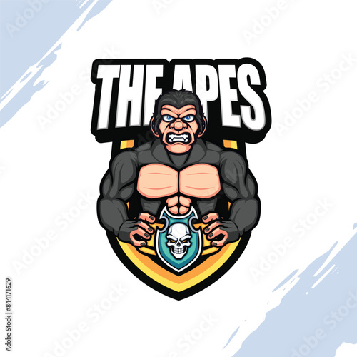 Muscular Grey Ape Monkey with a Cocky Pose