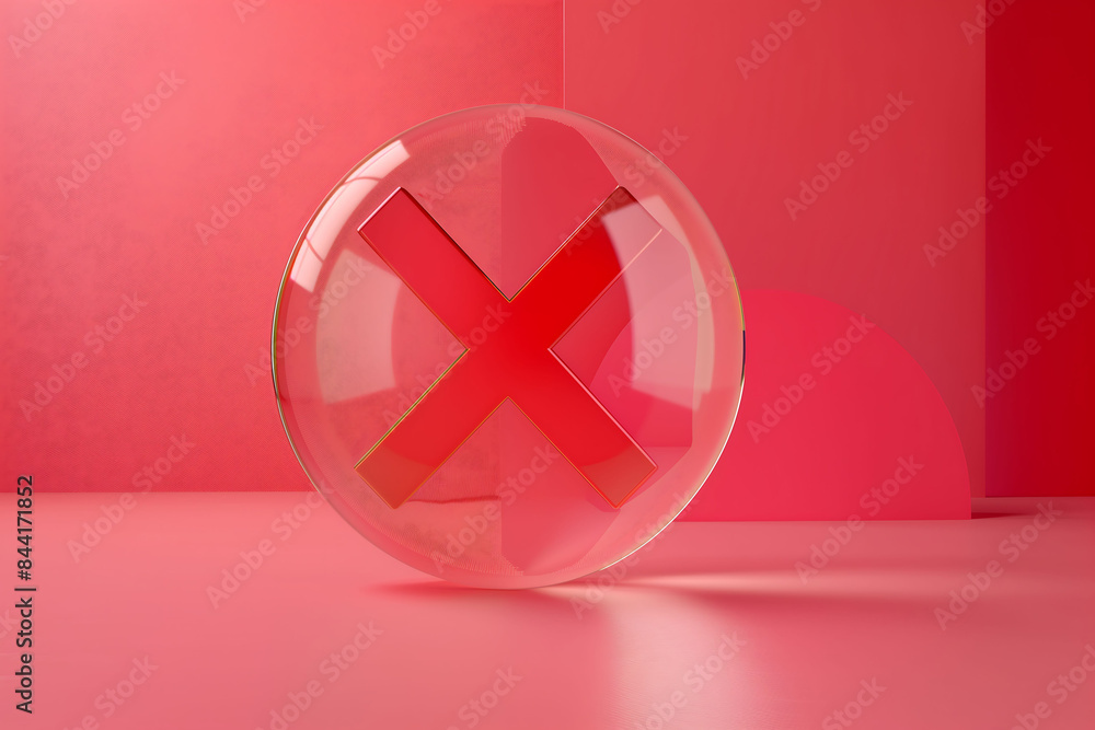 x mark rejected sign. x mark rejected sign.