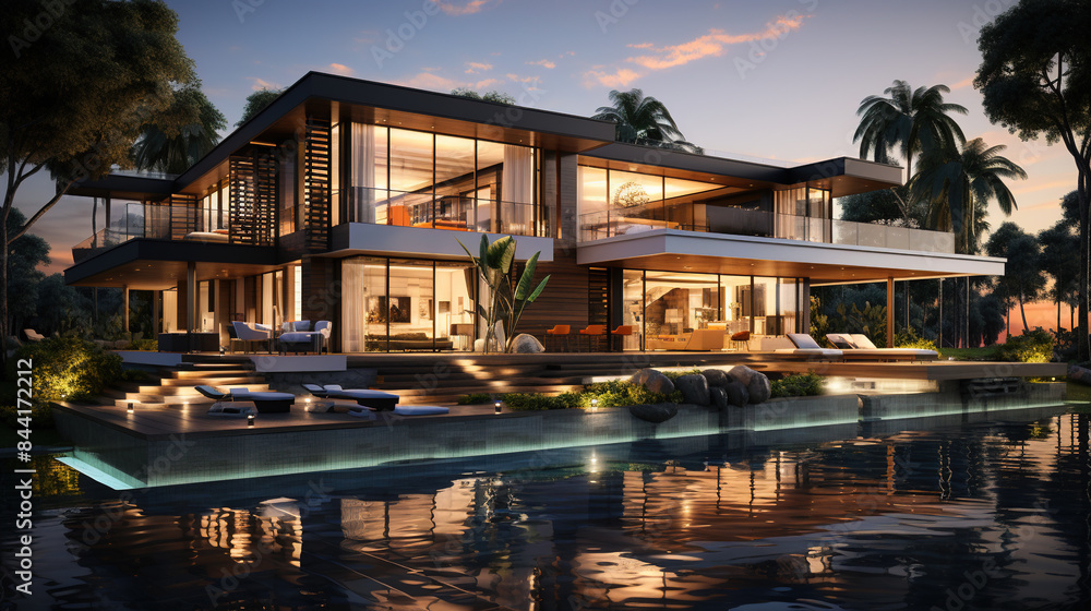 minimal Villa design front view minimal Villa design front view