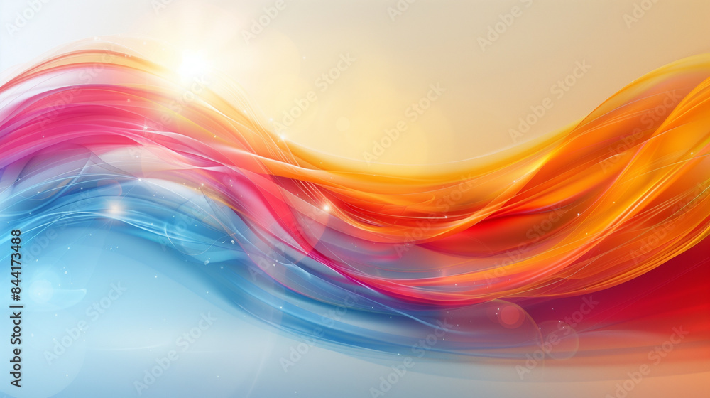 Abstract colorful waves on a light background Abstract colorful waves on a light background