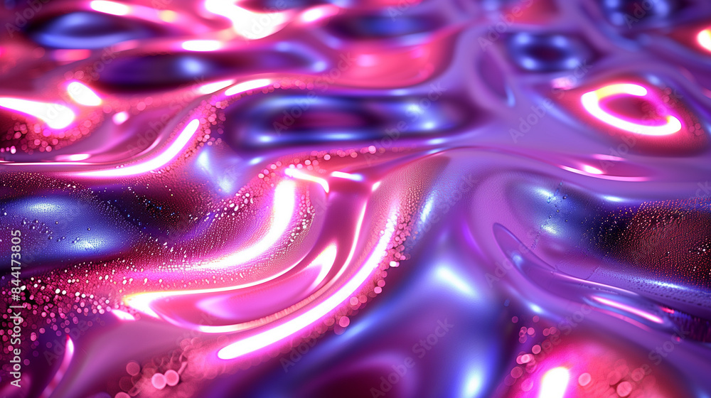 Pink and purple liquid with bubbles, shiny, reflective. Pink and purple liquid with bubbles, shiny, reflective.
