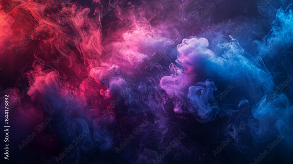 Colorful smoke curls on dark background Colorful smoke curls on dark background