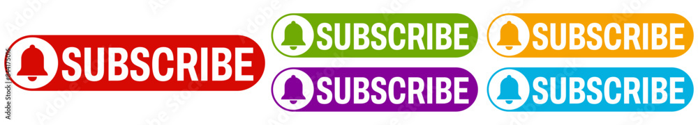 set subscribe labels icon. channel notification sign design template vector illustration set subscribe labels icon. channel notification sign design template vector illustration