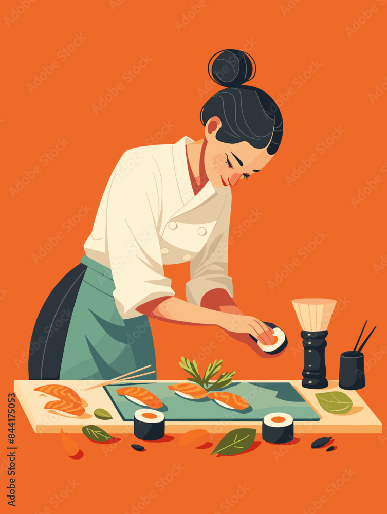 chef cooking in restaurant chef cooking in restaurant