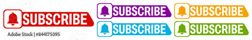 set subscribe labels icon. channel notification sign design template vector illustration