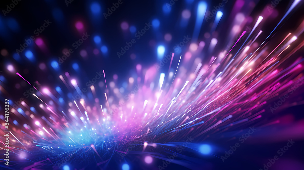 Naklejka premium Glowing fiber optic cable