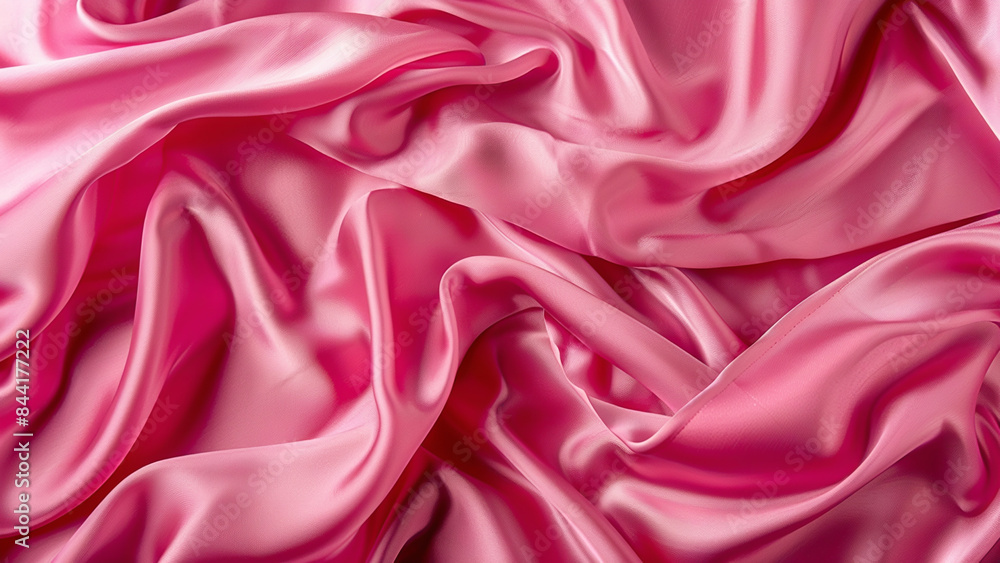 Obraz premium Soft Pink Satin Fabric with Luxurious Folds and Shiny Texture