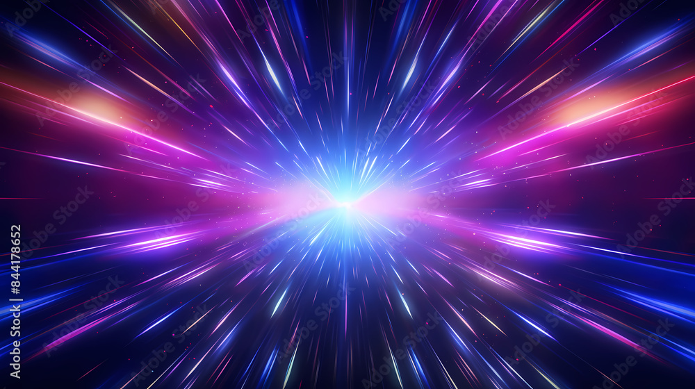 Fototapeta premium Abstract background with colorful light and speed lines