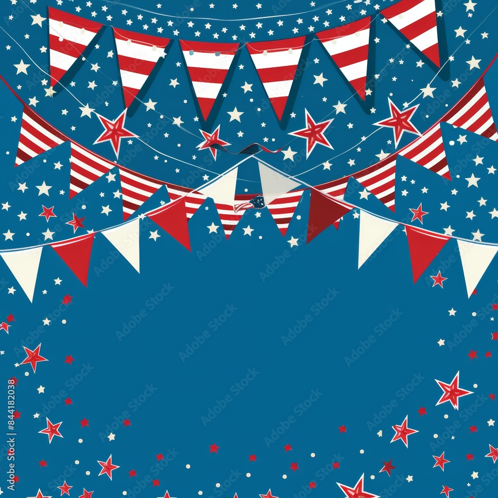 Obraz premium Decorative elements for a festive Patriot Day celebration.