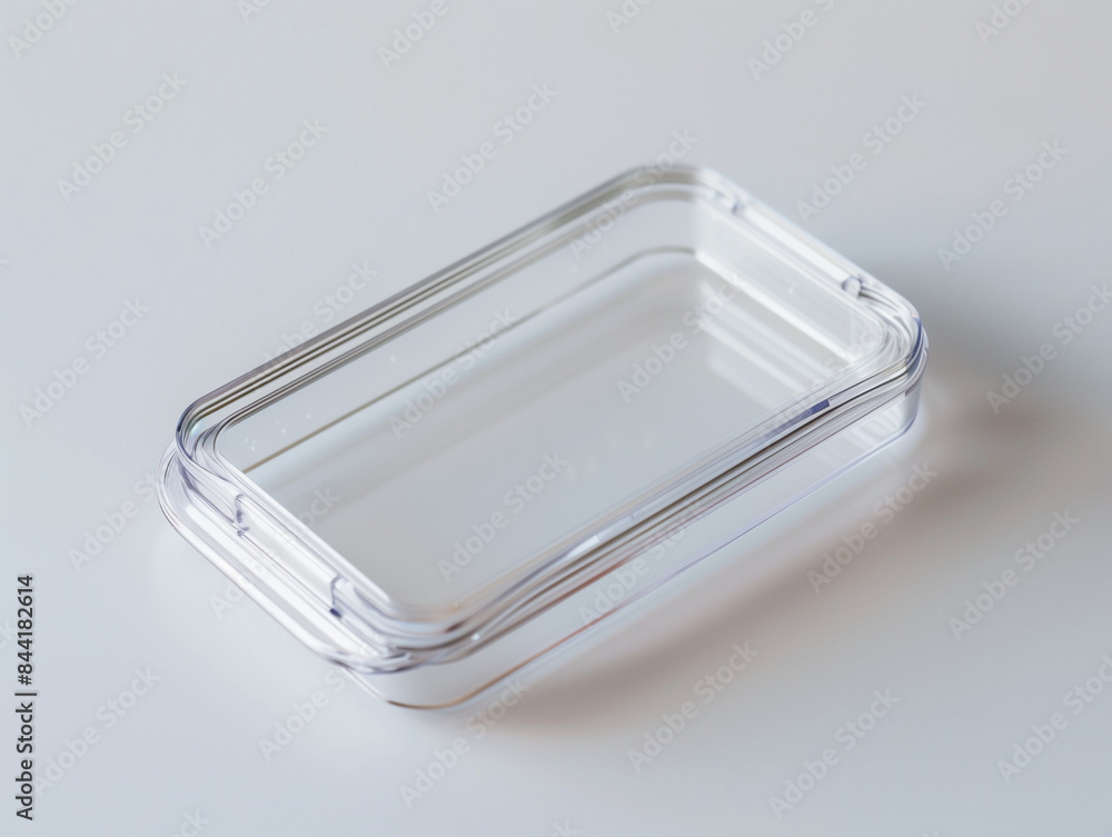 Treasures Unveiled: Template of a Clear Jewelry Case Against a Crisp White Background Treasures Unveiled: Template of a Clear Jewelry Case Against a Crisp White Background