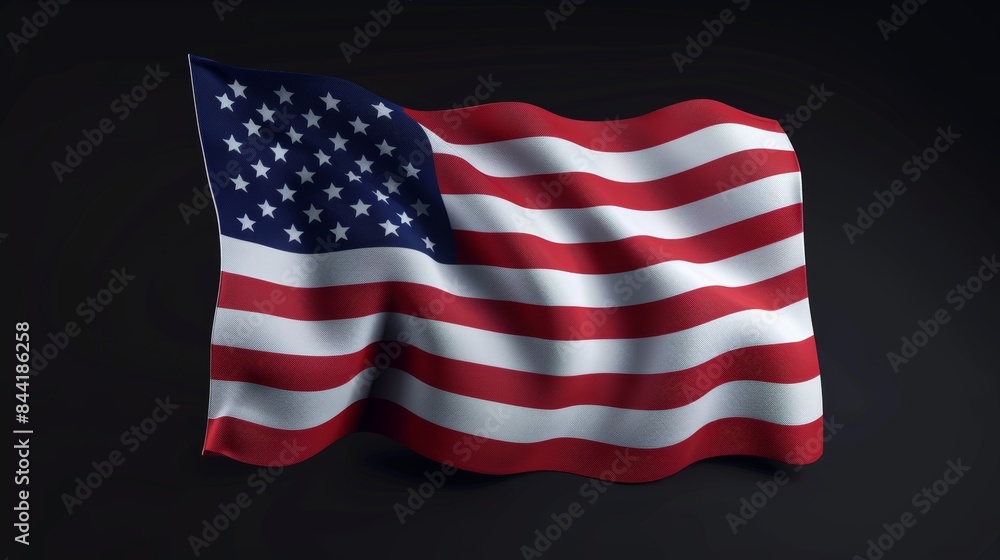 Realistic 3D illustration of a waving flag for Patriot Day celebration. Realistic 3D illustration of a waving flag for Patriot Day celebration.