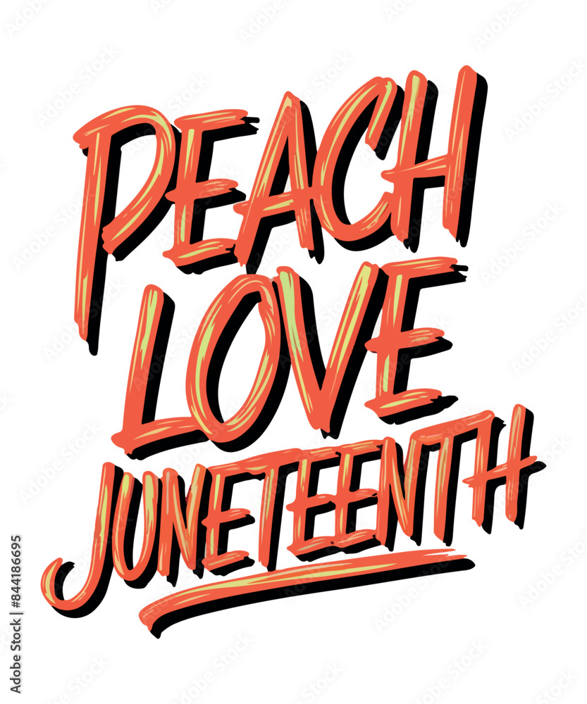 Peach Love Juneteenth, T Shirt Design Peach Love Juneteenth, T Shirt Design