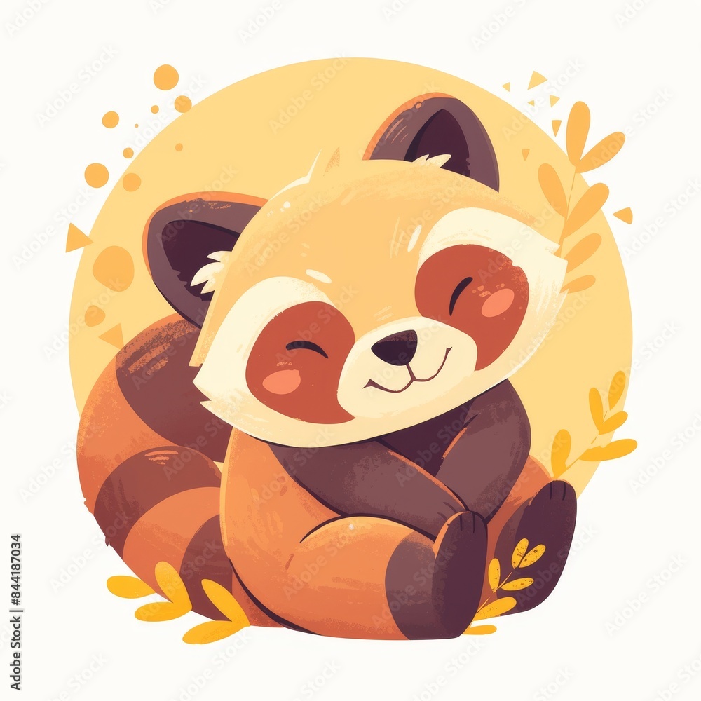 Obraz premium Cute Red Panda Illustration
