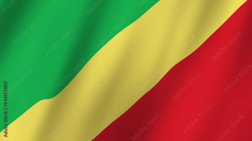 Realistic 3D Animation of the Congo Flag