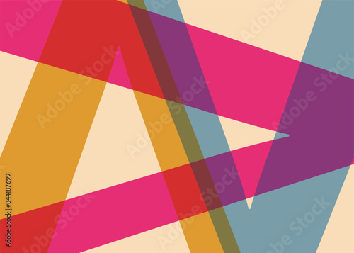  Abstract Retro Geometric Risograph Background