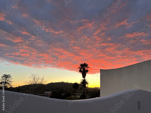 Colorful Santa Barbara springtime evening sky photo