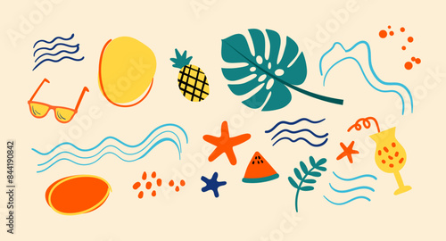 Hand-drawn backdrop showcasing abstract organic shapes