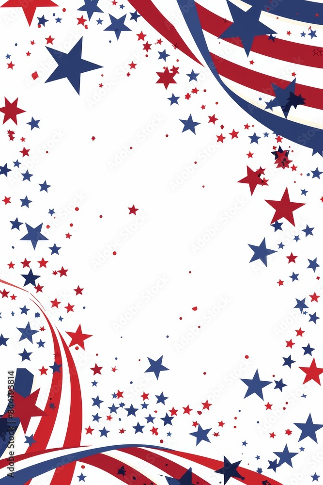 Obraz premium Patriot Day theme with stars and stripes on a plain background, perfect for adding text.