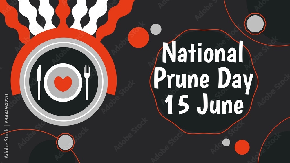 Obraz premium National Prune Day web banner design illustration 