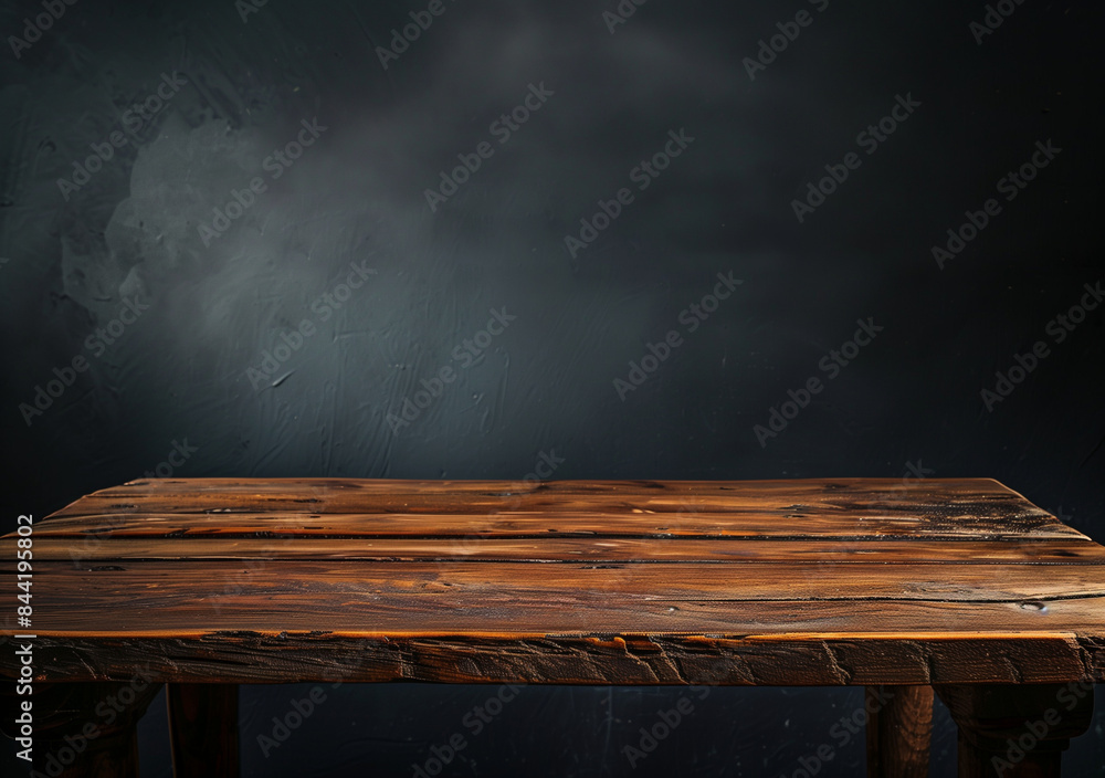 Empty wooden table top with blackboard wall background. Banner style presentation, ideal for product mockups and displays.黒板の壁を背景にした空の木製テーブルトップ。バナー形式のプレゼンテーションで、製品のモックアップやディスプレイに最適。Generative AI Empty wooden table top with blackboard wall background. Banner style presentation, ideal for product mockups and displays.黒板の壁を背景にした空の木製テーブルトップ。バナー形式のプレゼンテーションで、製品のモックアップやディスプレイに最適。Generative AI