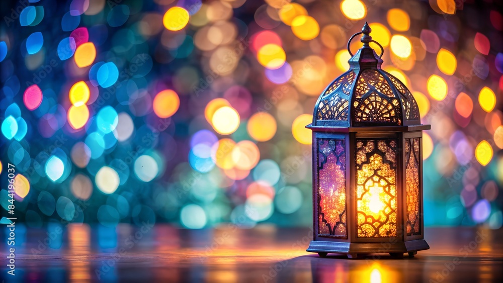 Ramadan Kareem: Arabic Lantern with Bokeh and Neon Light Background. Perfect for: Ramadan Kareem decorations, festive designs, holiday banners. Ramadan Kareem: Arabic Lantern with Bokeh and Neon Light Background. Perfect for: Ramadan Kareem decorations, festive designs, holiday banners.