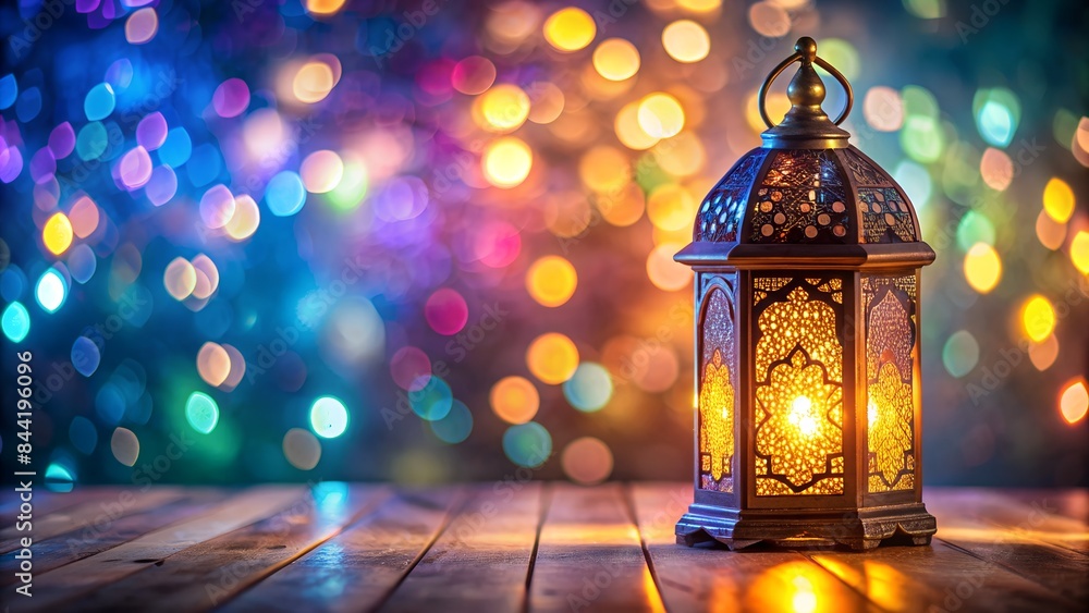 Ramadan Kareem: Arabic Lantern with Bokeh and Neon Light Background. Perfect for: Ramadan Kareem decorations, festive designs, holiday banners. Ramadan Kareem: Arabic Lantern with Bokeh and Neon Light Background. Perfect for: Ramadan Kareem decorations, festive designs, holiday banners.