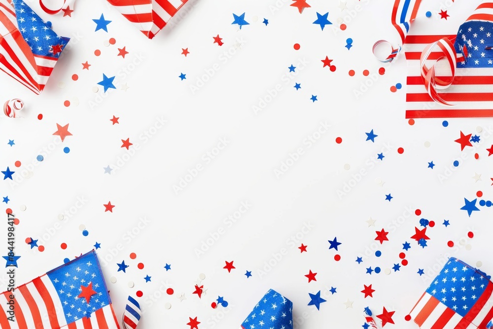 Clean white backdrop with patriotic elements for Patriot Day. Clean white backdrop with patriotic elements for Patriot Day.