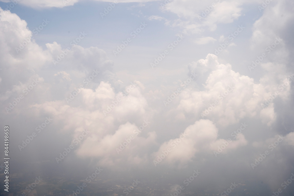 Fototapeta premium Cumulus clouds in the blue sky.