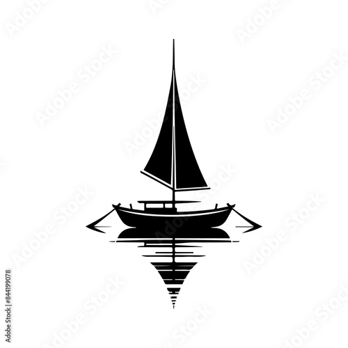 Boat vector silhouette illustration, Sailing boat sailboat symbol logo and sailboat silhouettes, boat silhouette set, boat silhouette