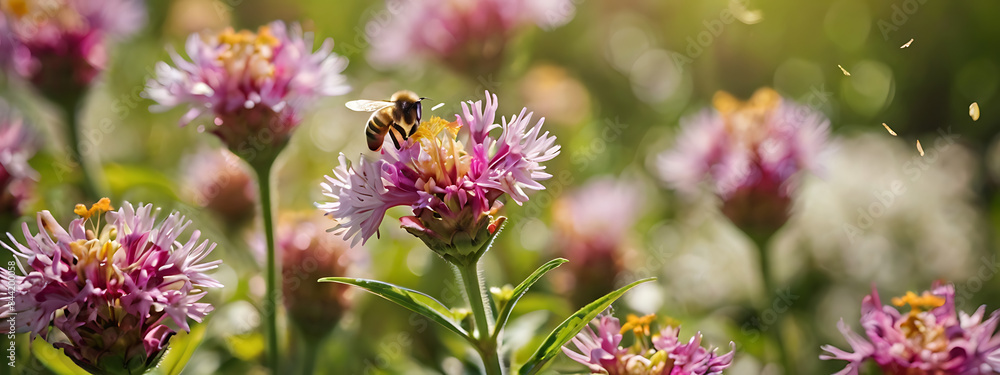 A Beautiful colorful summer spring natural flower background with Bees working on a bright sunny day with beautiful bokeh and copy space
A Beautiful colorful summer spring natural flower background with Bees working on a bright sunny day with beautiful bokeh and copy space