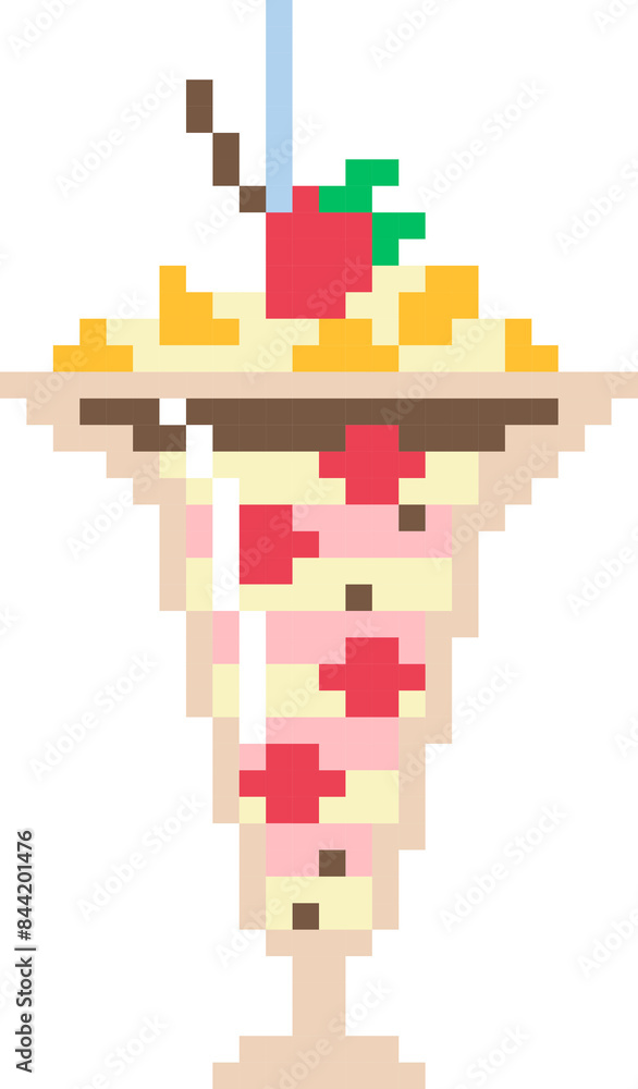 Fototapeta premium ice cream cartoon icon in pixel style