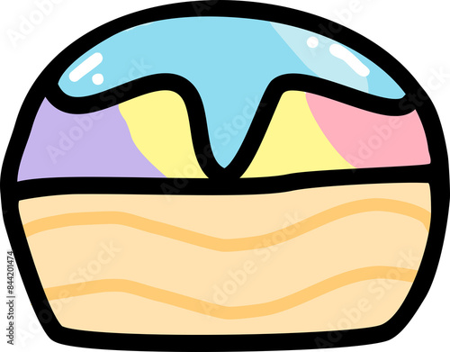 Shaved ice cartoon in icon style