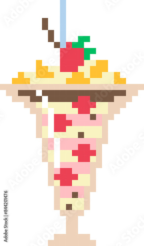 ice cream cartoon icon in pixel style